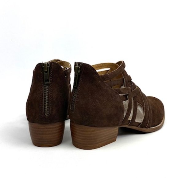 New Seychelles So Blue Copper Metallic Leather Ankle Bootie 8.5 - Picture 7 of 12